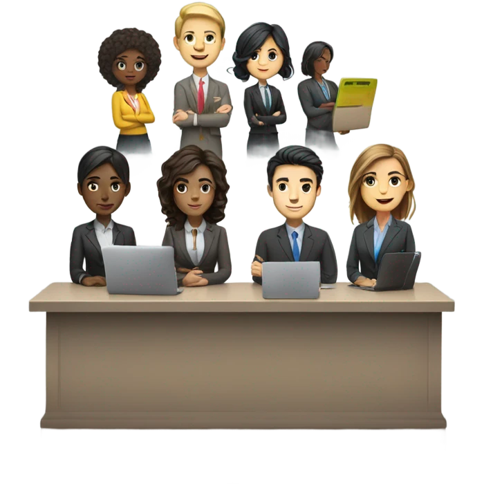 group of people that works in aservicedesk emoji