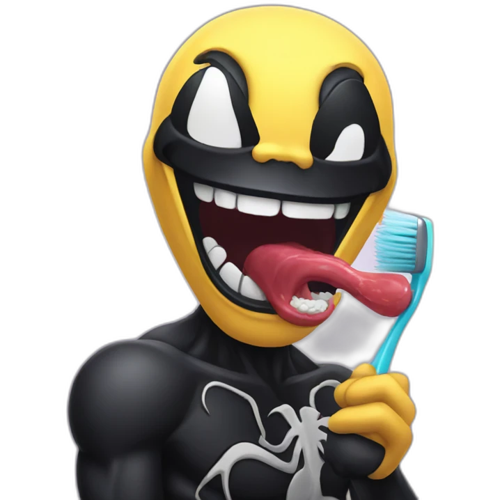 Venom brushing his teeth carefully emoji