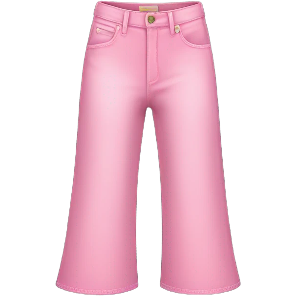 Realistic Wide leg high waisted pink jeans, isolated emoji