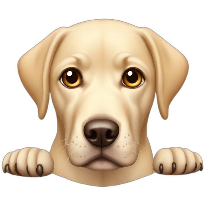 A labrador whipet with big eyes emoji