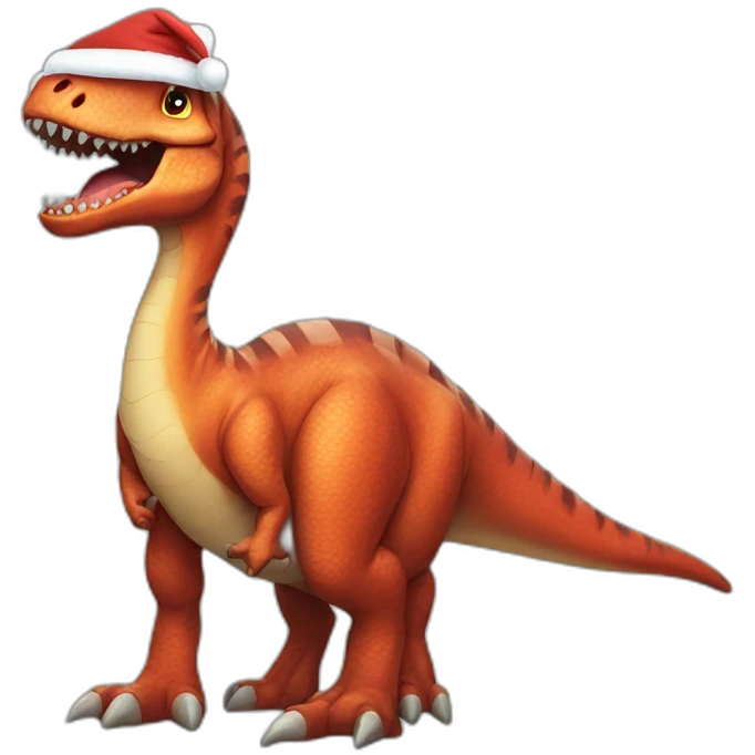 dinosaur santa emoji