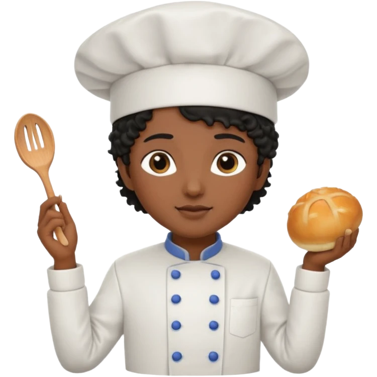 Una chef pelinegra con rulos emoji