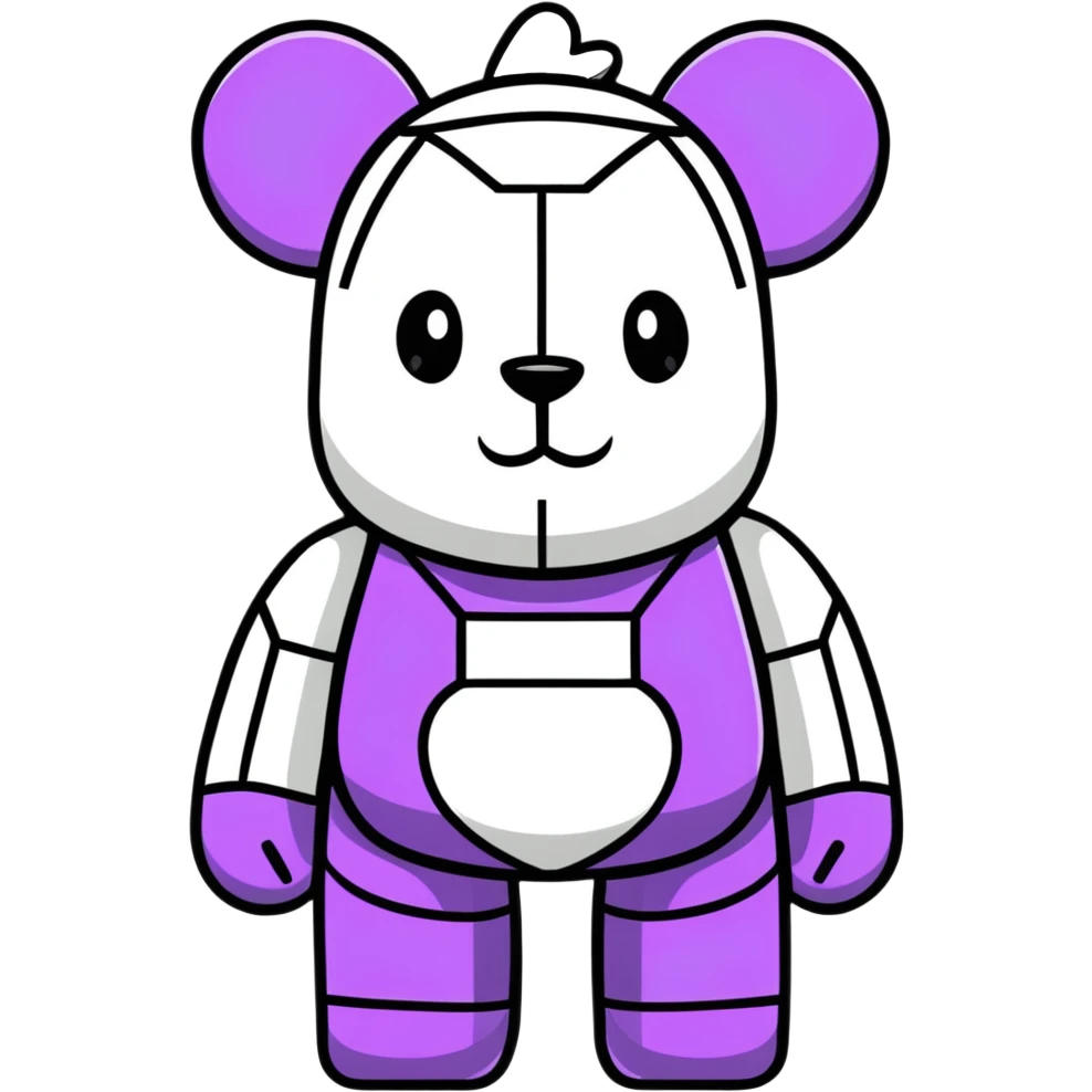 cute bearbrick toy figure with geometric patterns emoji