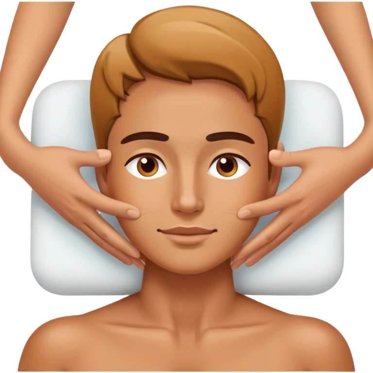 person getting a massage, relaxed face emoji