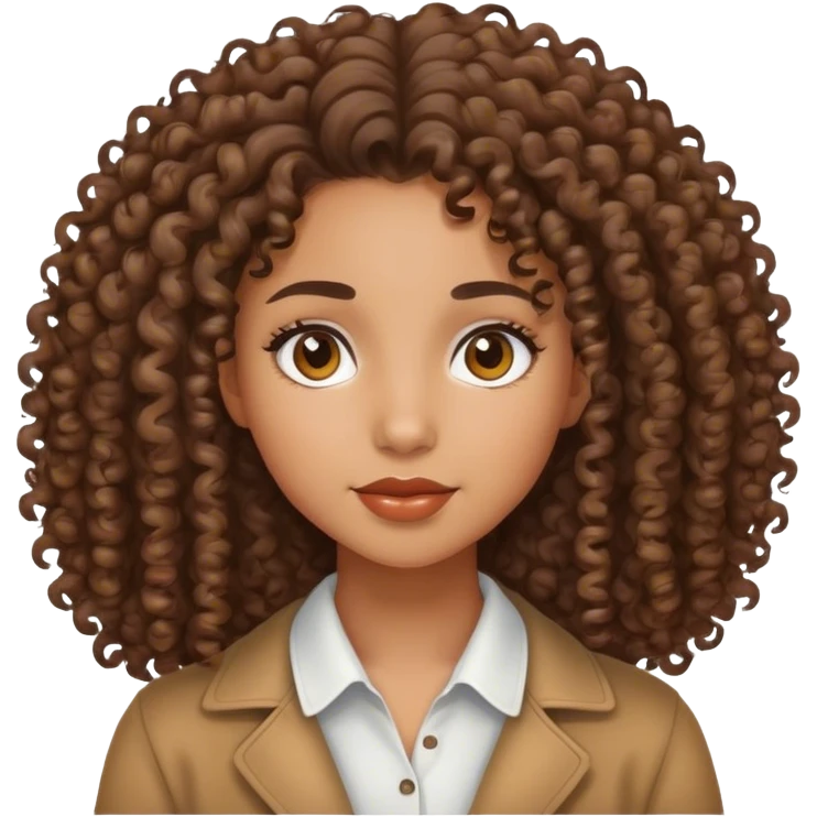 Fille métisse avec des boucles emoji