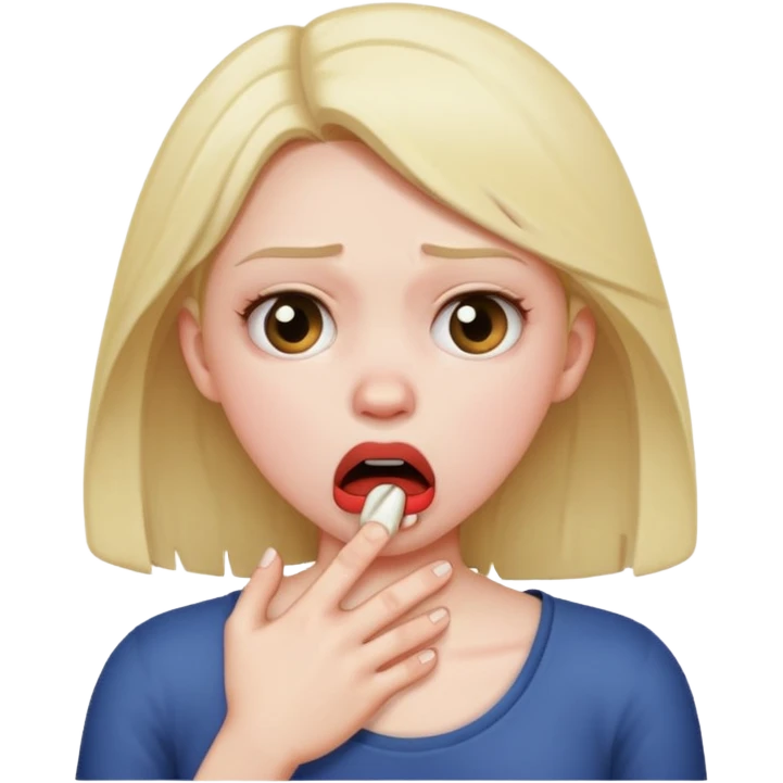 annoyed choking girl emoji