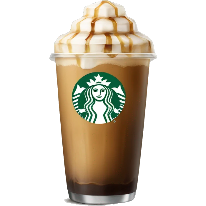 Starbuck ice coffee with ice cubes emoji