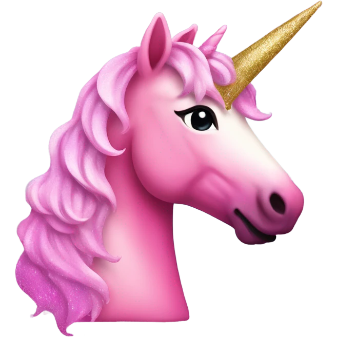 Pink ombre majestic unicorn with glitter  emoji