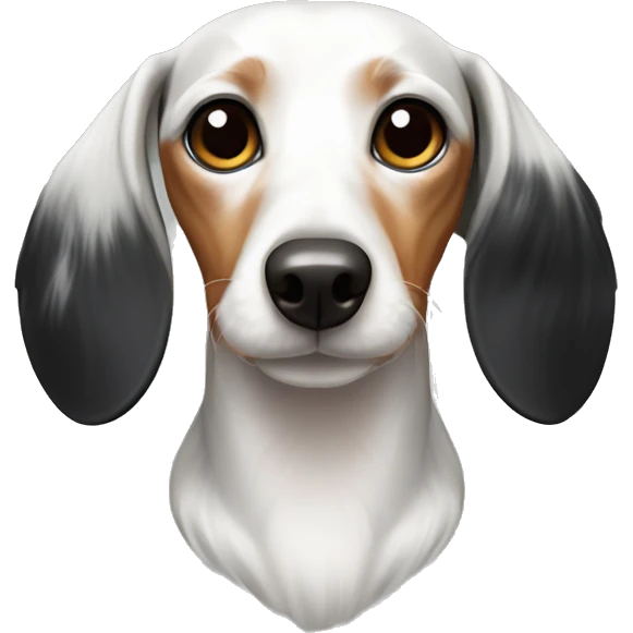 white and black dachshund with bow on head emoji