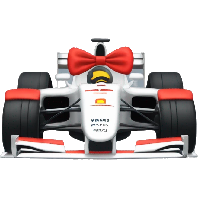 formula 1 morcedes car with a bow emoji