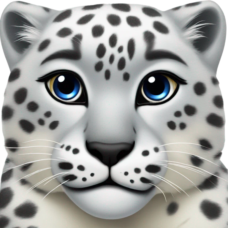 Snow leopard kiss emoji