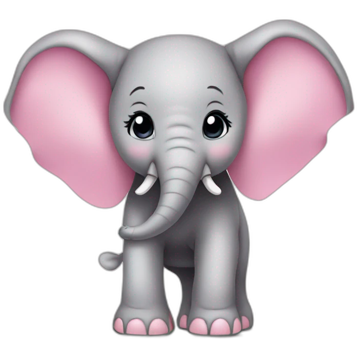 elephant baby pink bow standing emoji