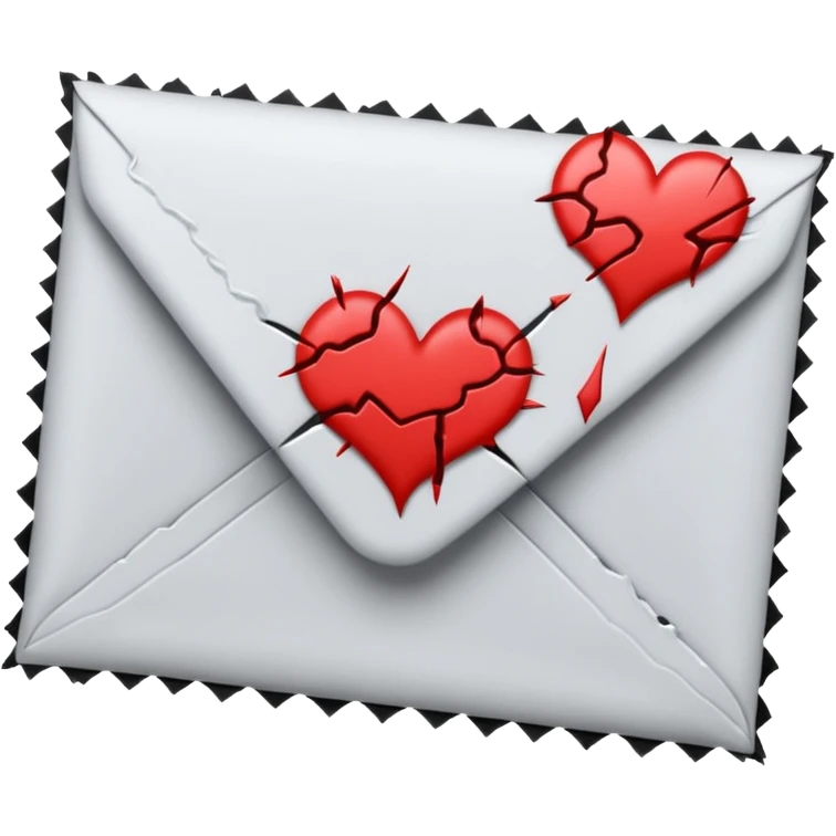 emo envelope with a broken heart seal emoji