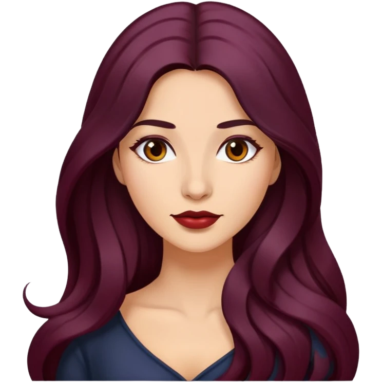 Dark Wine colored hair Latina long hair  emoji