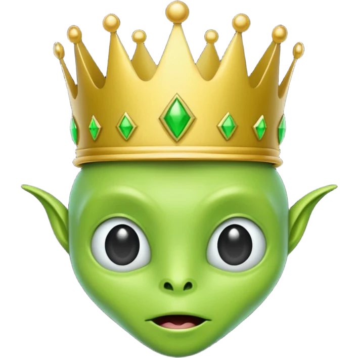 green alien with crown emoji