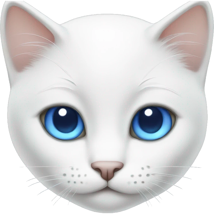 White cat with blue eye emoji