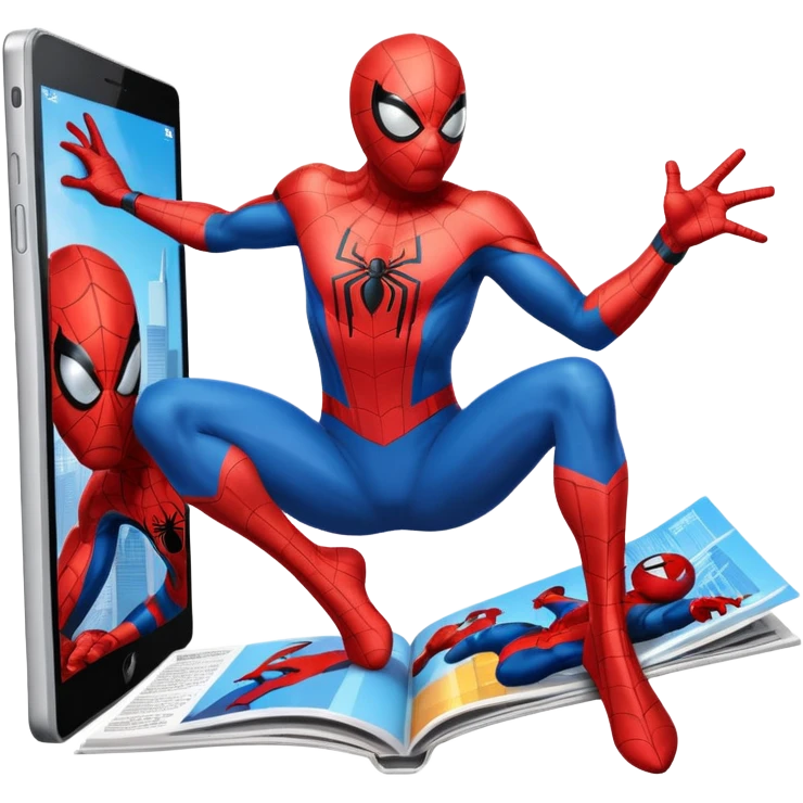 a magazine with Spider-Man on the cover emoji
