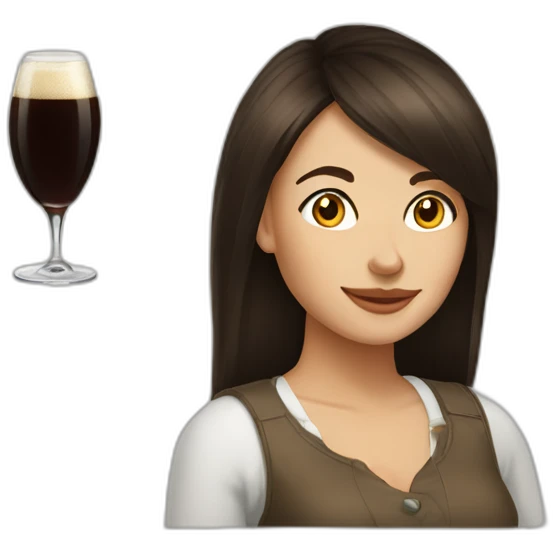brunette woman fernet branca emoji