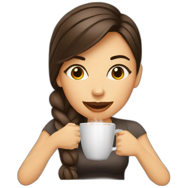 Women drink coffe emoji