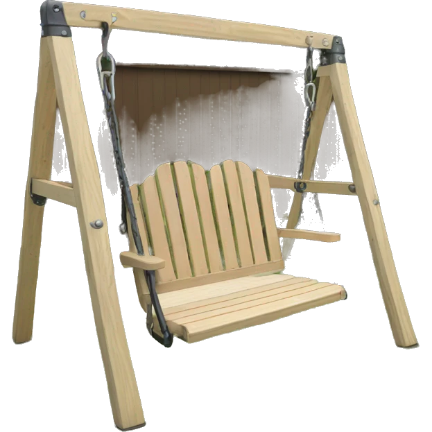 Backless seat swing set wood, metal emoji