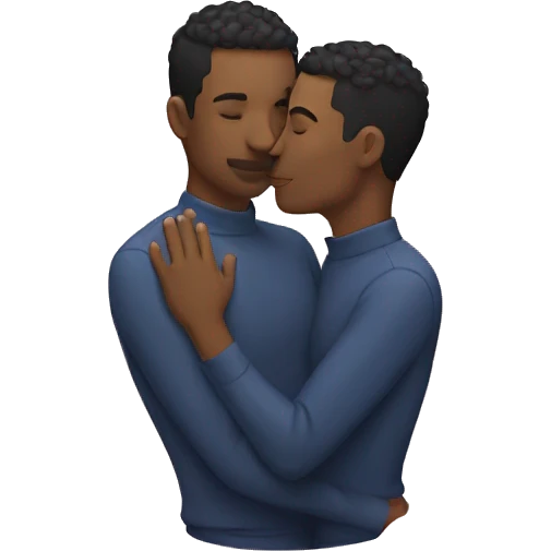 gay couple kissing emoji