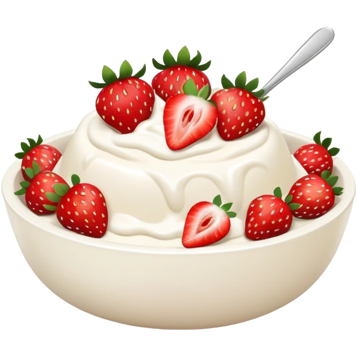 yoghurt bowl with strawberries  emoji
