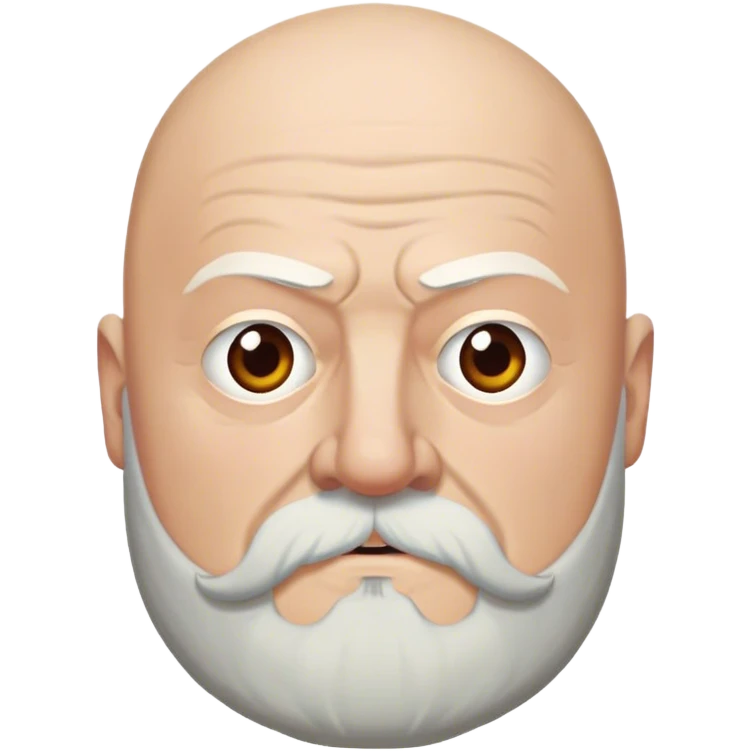 Rickard Karstark from game of thrones, thick white beard, bald head emoji
