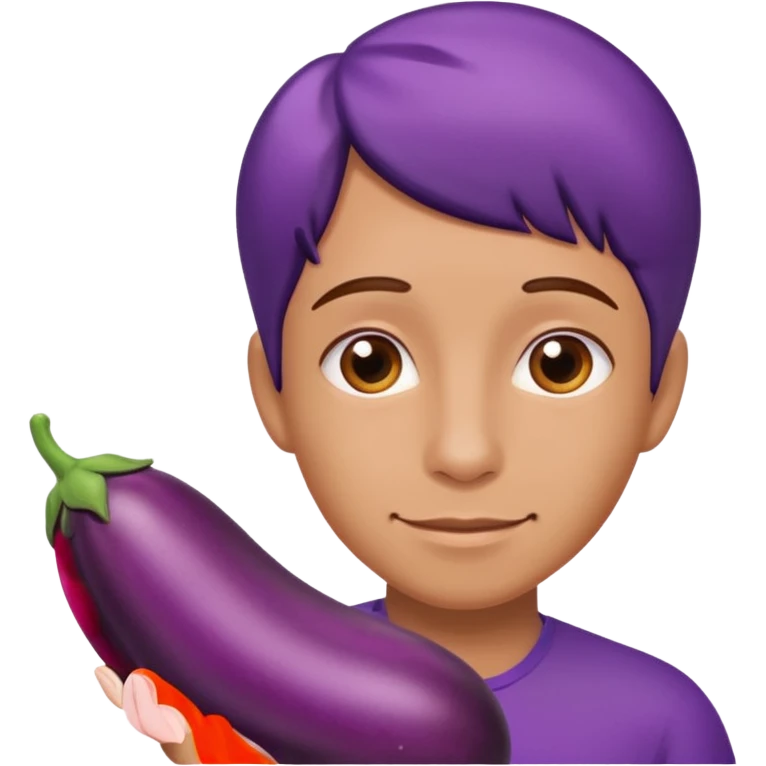 Foot rubbing eggplant emoji