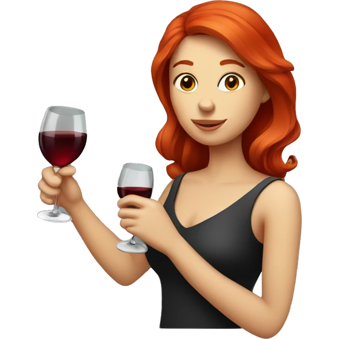 Red Head Drinking Wine emoji
