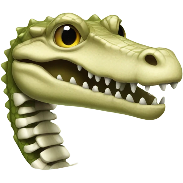 Alligator with a skeleton face emoji
