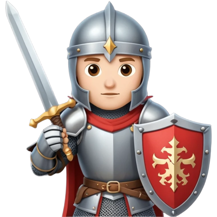 Brave knight on a quest with shield and sword emoji
