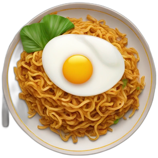 mie goreng with egg on a plate emoji