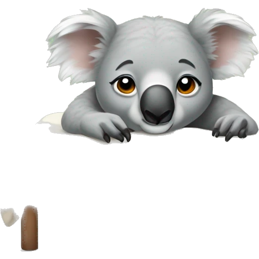 a koala lying in bed emoji