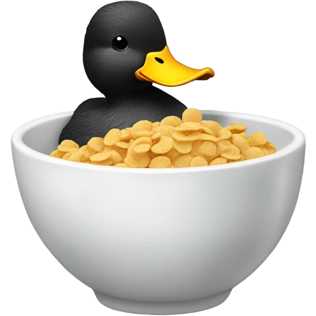 Duck eating a bowl of cereal  emoji