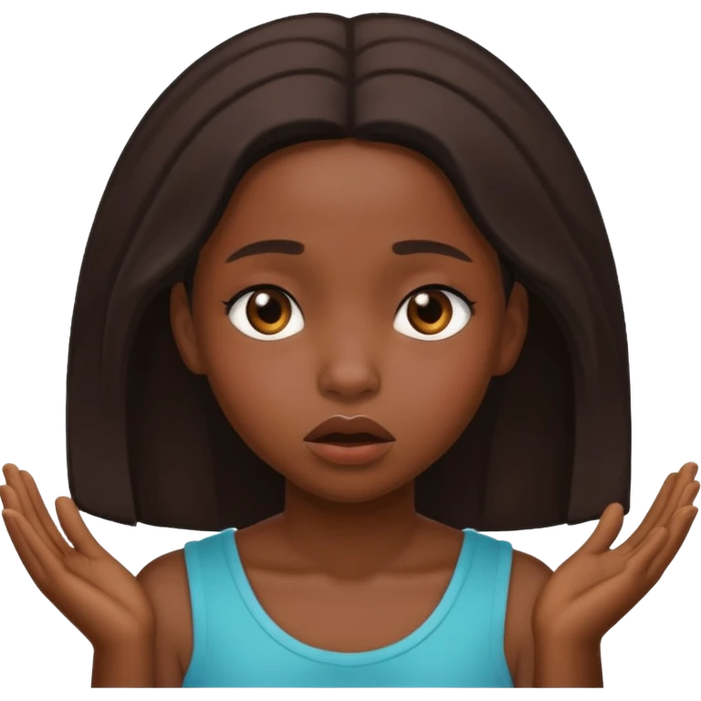 African American girl pleading face emoji