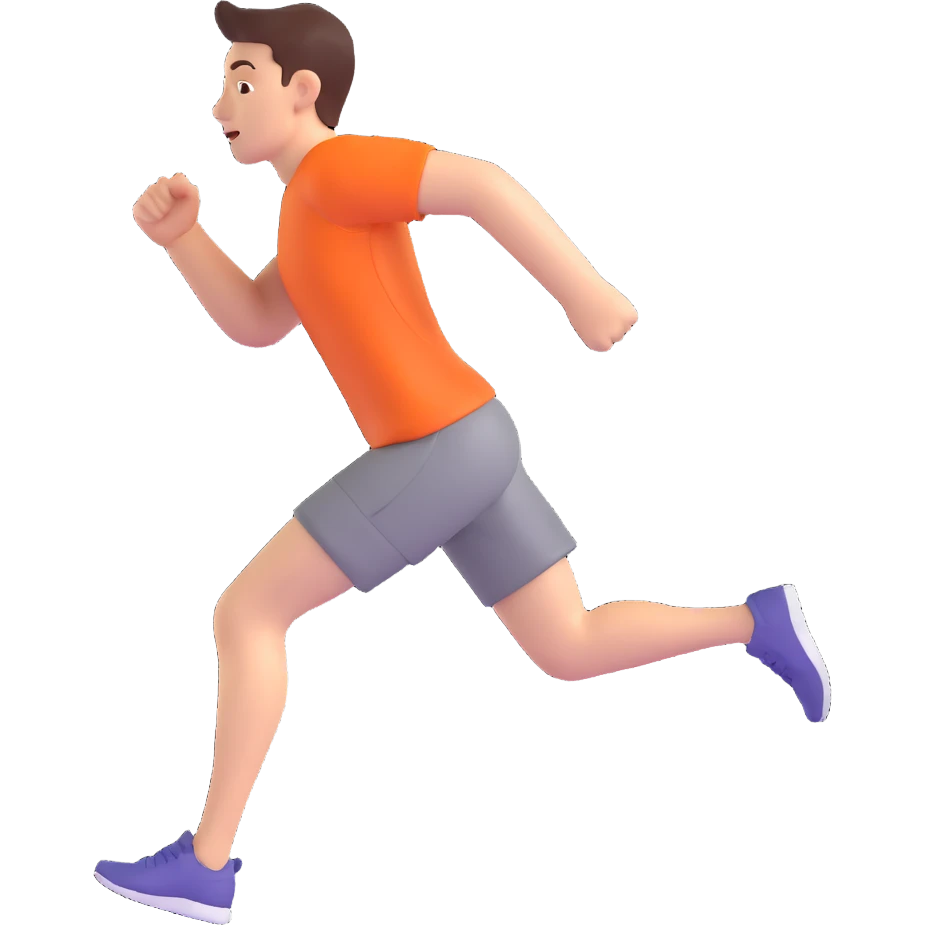 person running energetic pose emoji