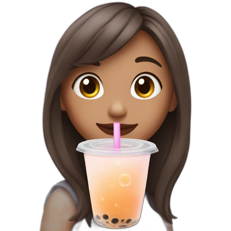 Girl drinking bubble tea emoji