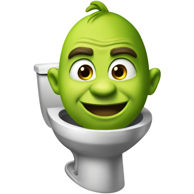 Shreks head coming out of a dookey toilet emoji