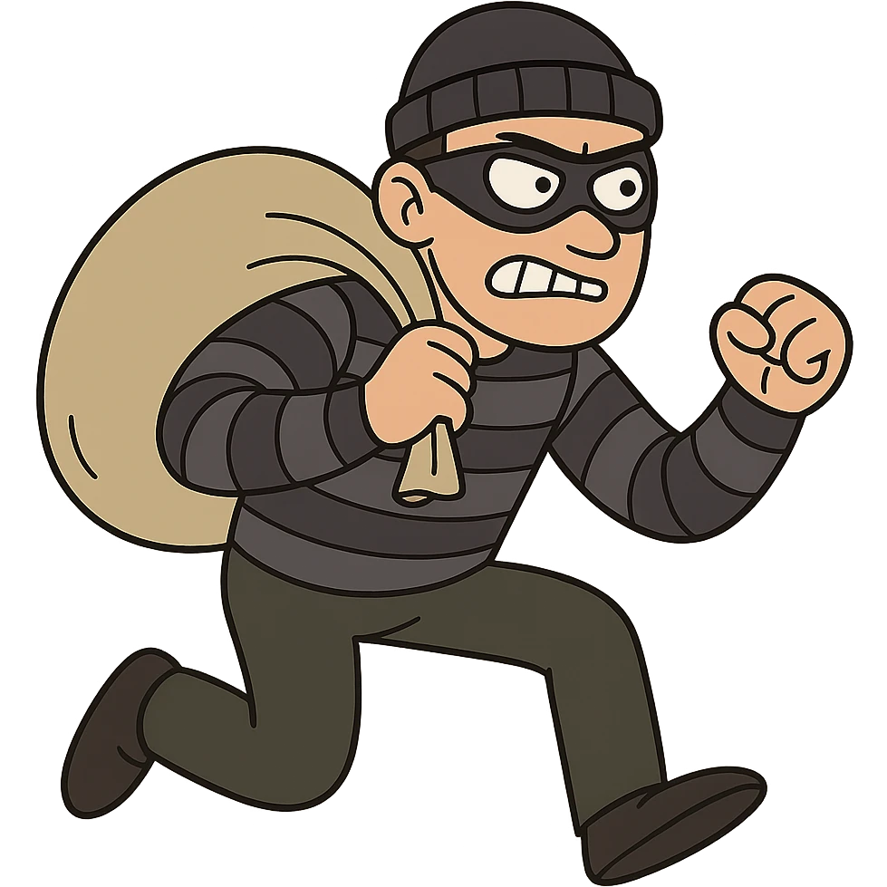 flat toon style thief character emoji