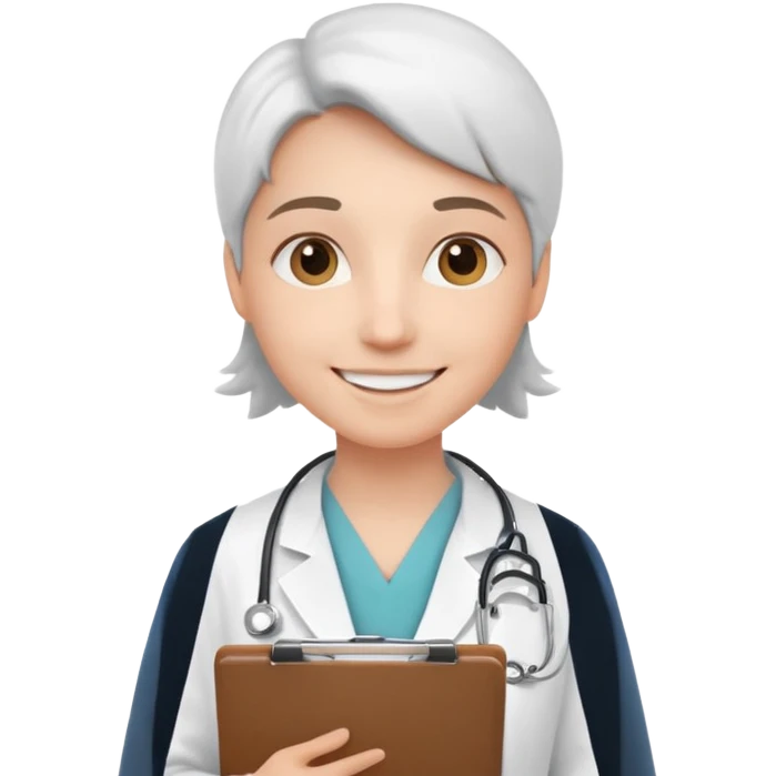 smiling doctor holding clipboard emoji