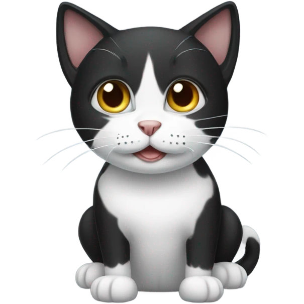 A black and white cat emoji