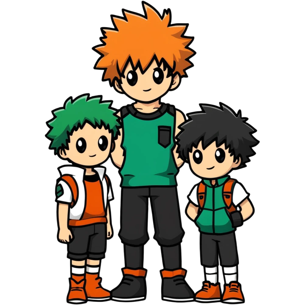 Bakugo and Deku from My Hero Academia standing side by side emoji