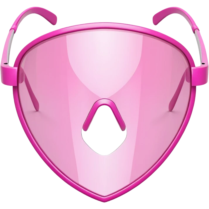 asymmetrical pink shield visor glasses, unique creative design, Y2K inspired emoji