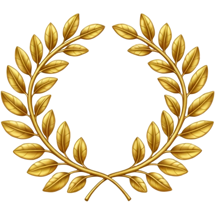 A golden laurel wreath shining with elegant metallic leaves. emoji