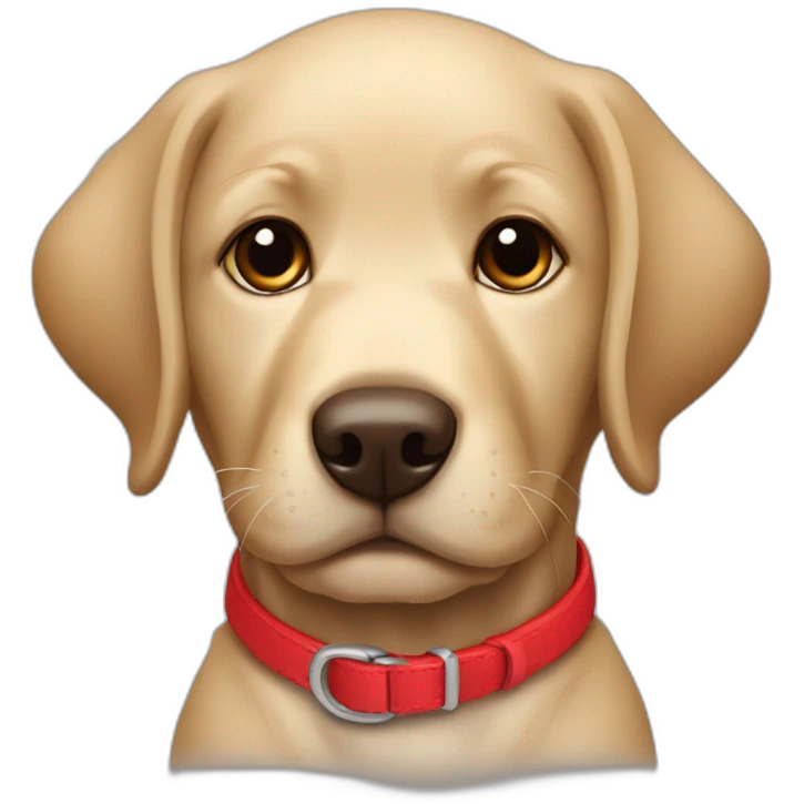 puppy labrador with red collar emoji