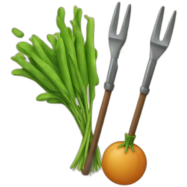 pitchfork with farmer emoji