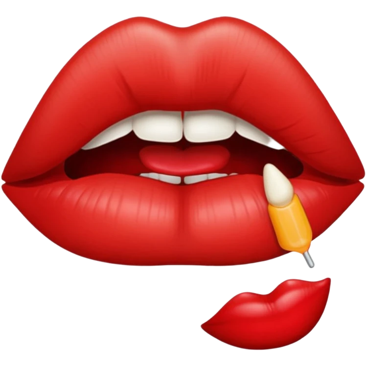 گاز گرفتن لب emoji