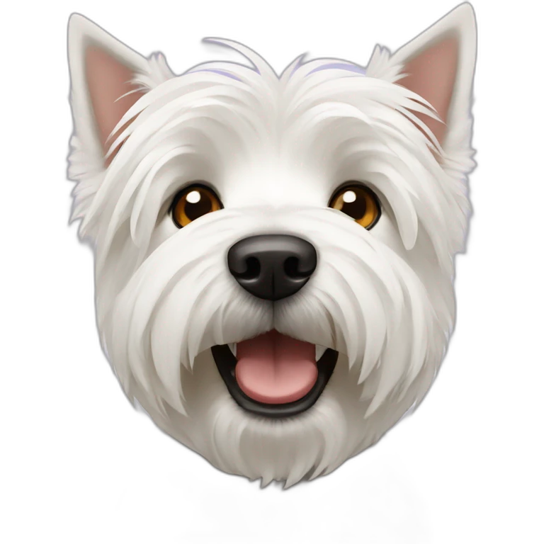 West Highland white terrier with a broken nose emoji