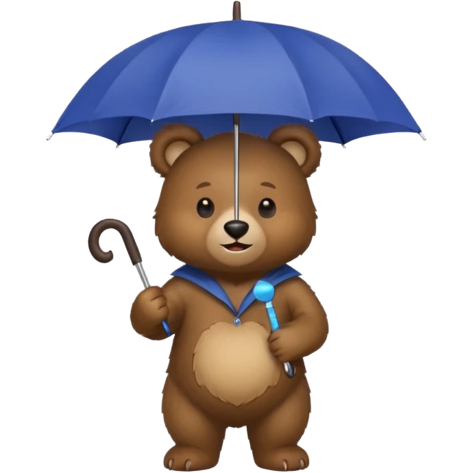 Bear with umbrella emoji