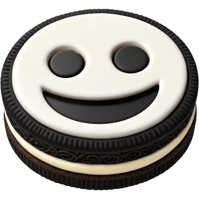 A geometry dash (the game) themed oreo emoji